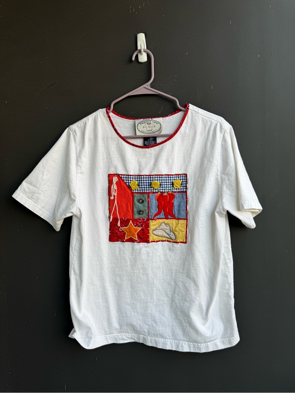 Vintage 90s patchwork western tee
